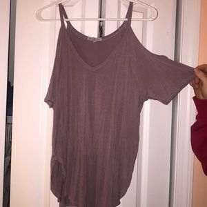 Plum cold shoulder top!
